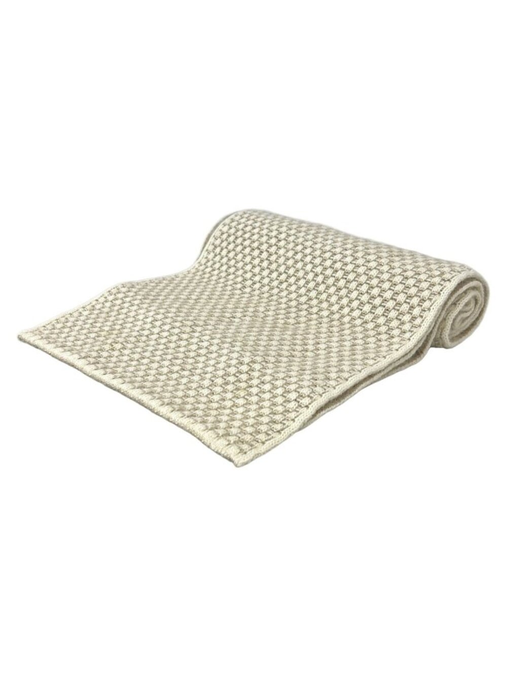 Louis Vuitton Scarf Echarpe Damier Ecology Beige Ivory Gold Cashmere Silk